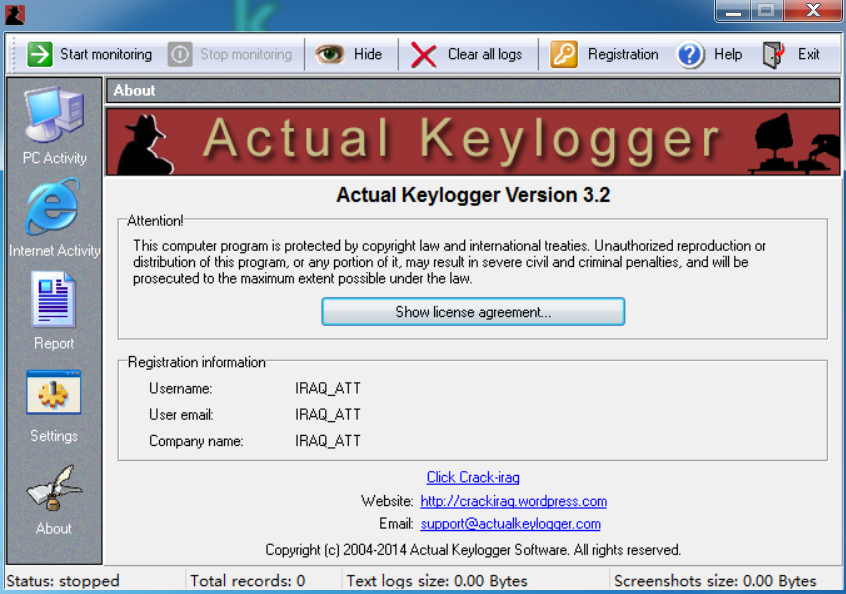键盘记录删除软件WindowsActual Keylogger3.2