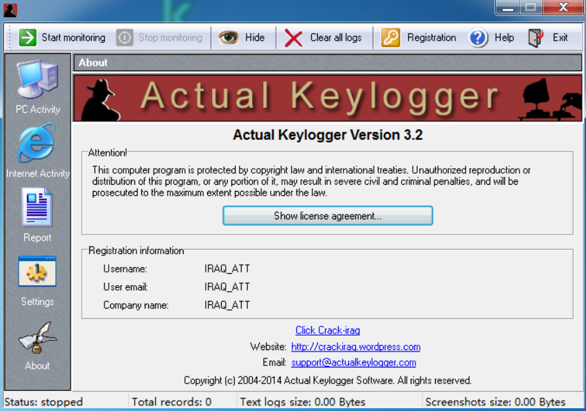 图片[1]-键盘记录删除软件WindowsActual Keylogger v3.2-永恒心锁-分享互联网